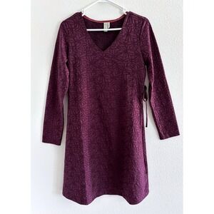 Sahalie Dress Womens‎ Medium Purple Wrap Babydoll Floral Preppy Travel Stretch